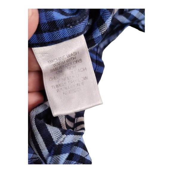 Roundtree & Yorke Mens Shirt Size Large Plaid Button down Long Sleeve Blue - Picture 3 of 11